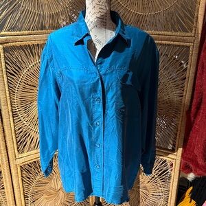 The Limited Teal Silk Blouse